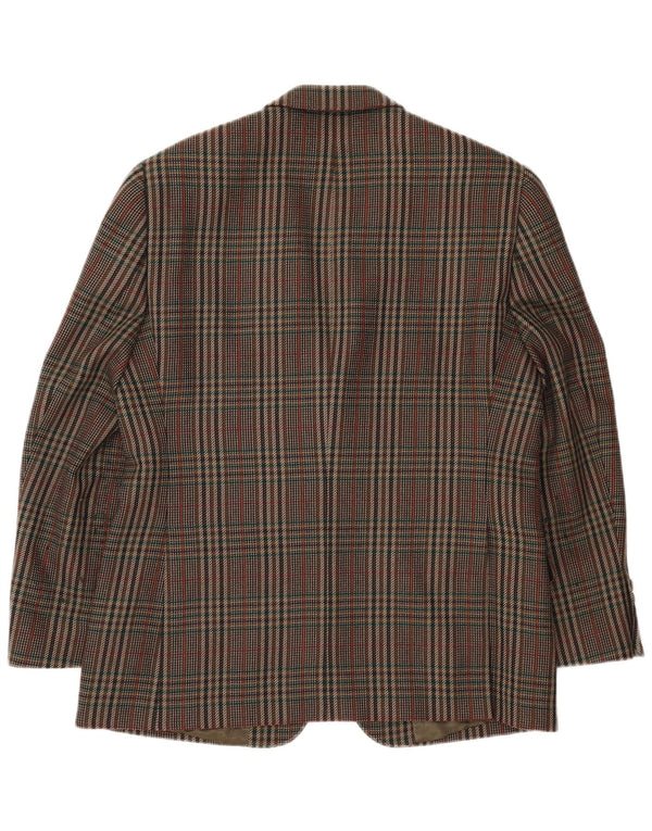 MAGEE Veste blazer à 2 boutons pour homme UK 38 Kaki pied-de-poule moyen