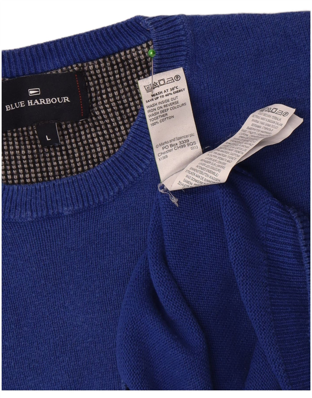 Marks & Spencer Pull à col rond Blue Harbour pour homme, grand bleu