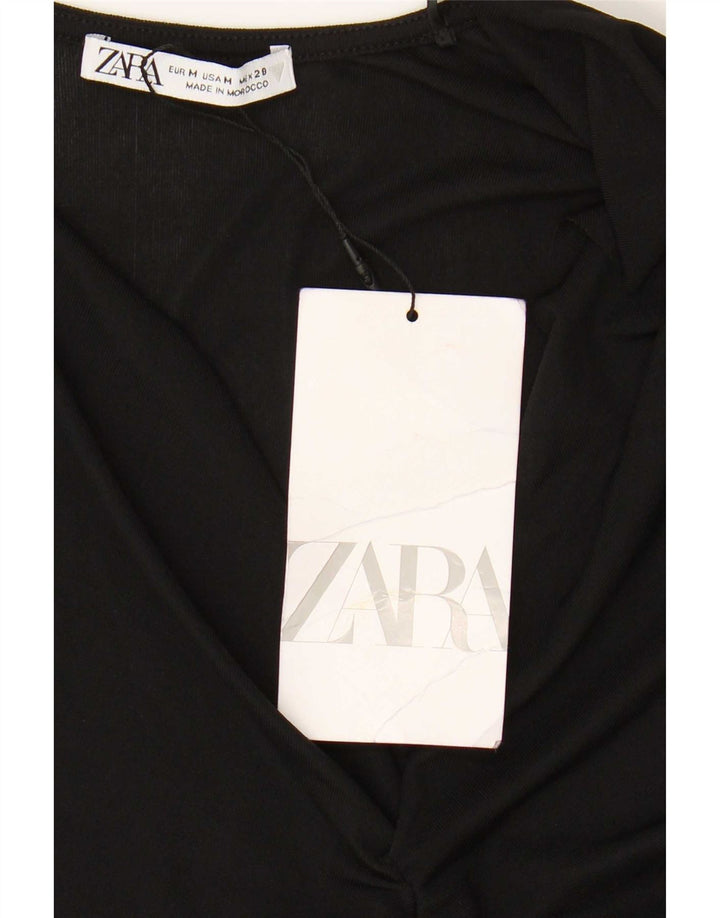 Zara Chemisier à manches longues pour femme UK 12 Noir moyen Polyester