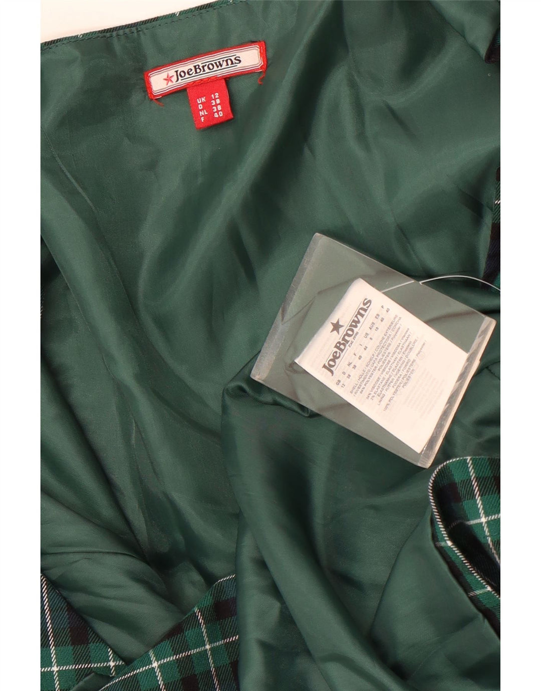 Joe Browns Robe fourreau sans manches pour femme UK 42, vert moyen à carreaux