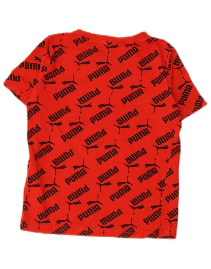 PUMA T-Shirt Graphique Garçon 5-6 Ans Rouge Coton