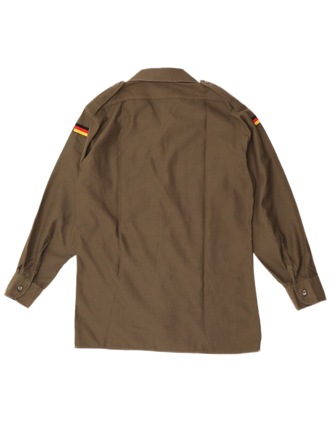 Chemise militaire vintage pour hommes Taille 39/40 Polyester kaki moyen