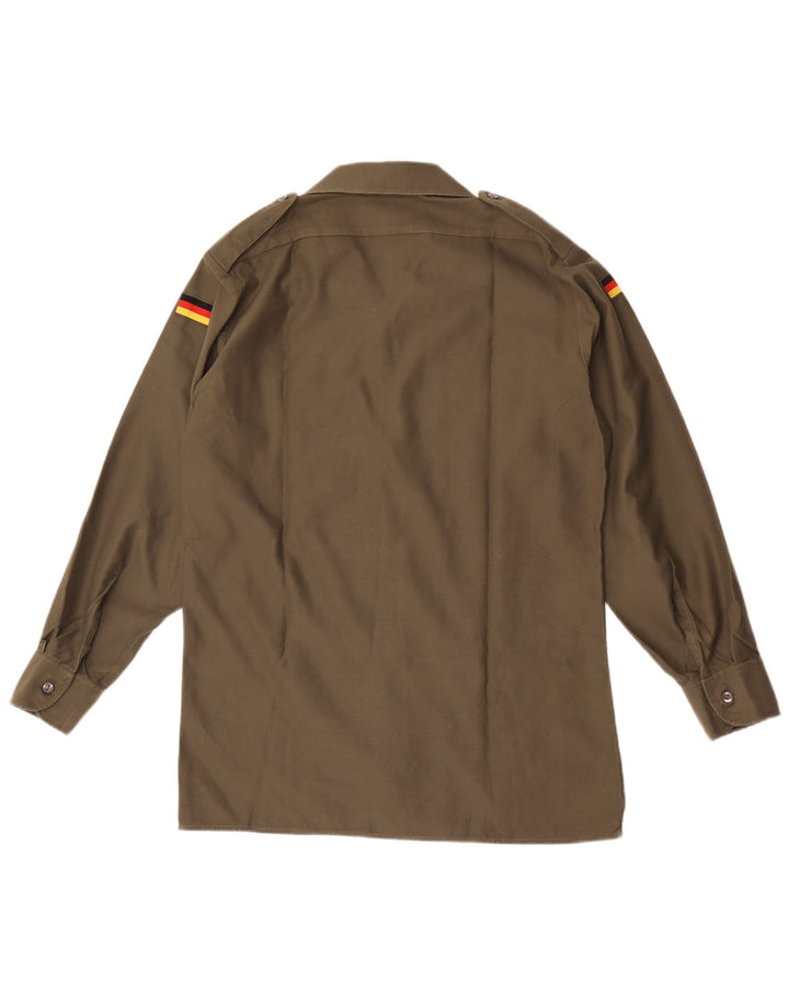 Chemise militaire vintage pour hommes Taille 39/40 Polyester kaki moyen