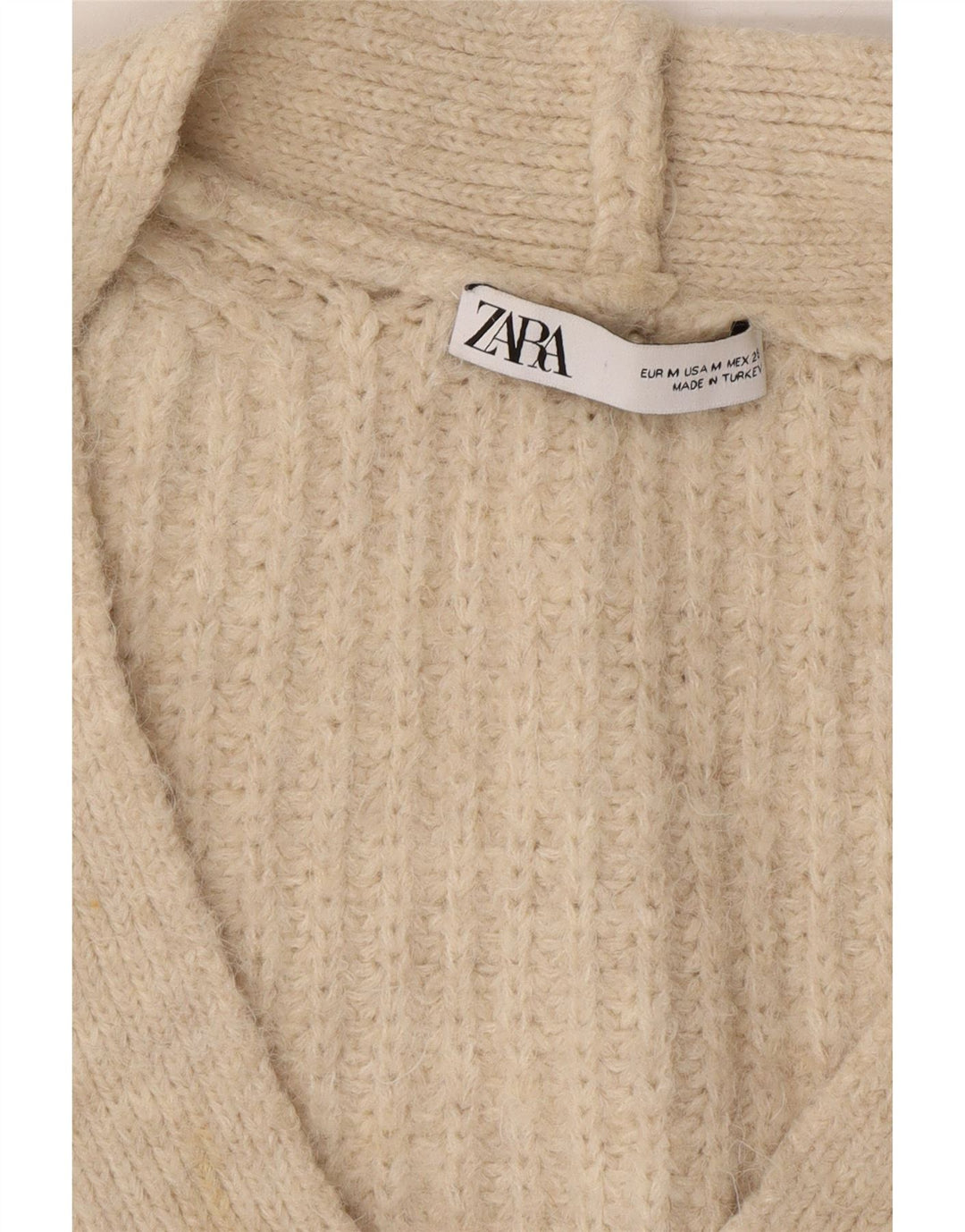 ZARA Womens Oversized 3/4 Sleeve Cardigan Sweater UK 14 Medium Beige Vintage Zara and Second-Hand Zara from Messina Hembry 