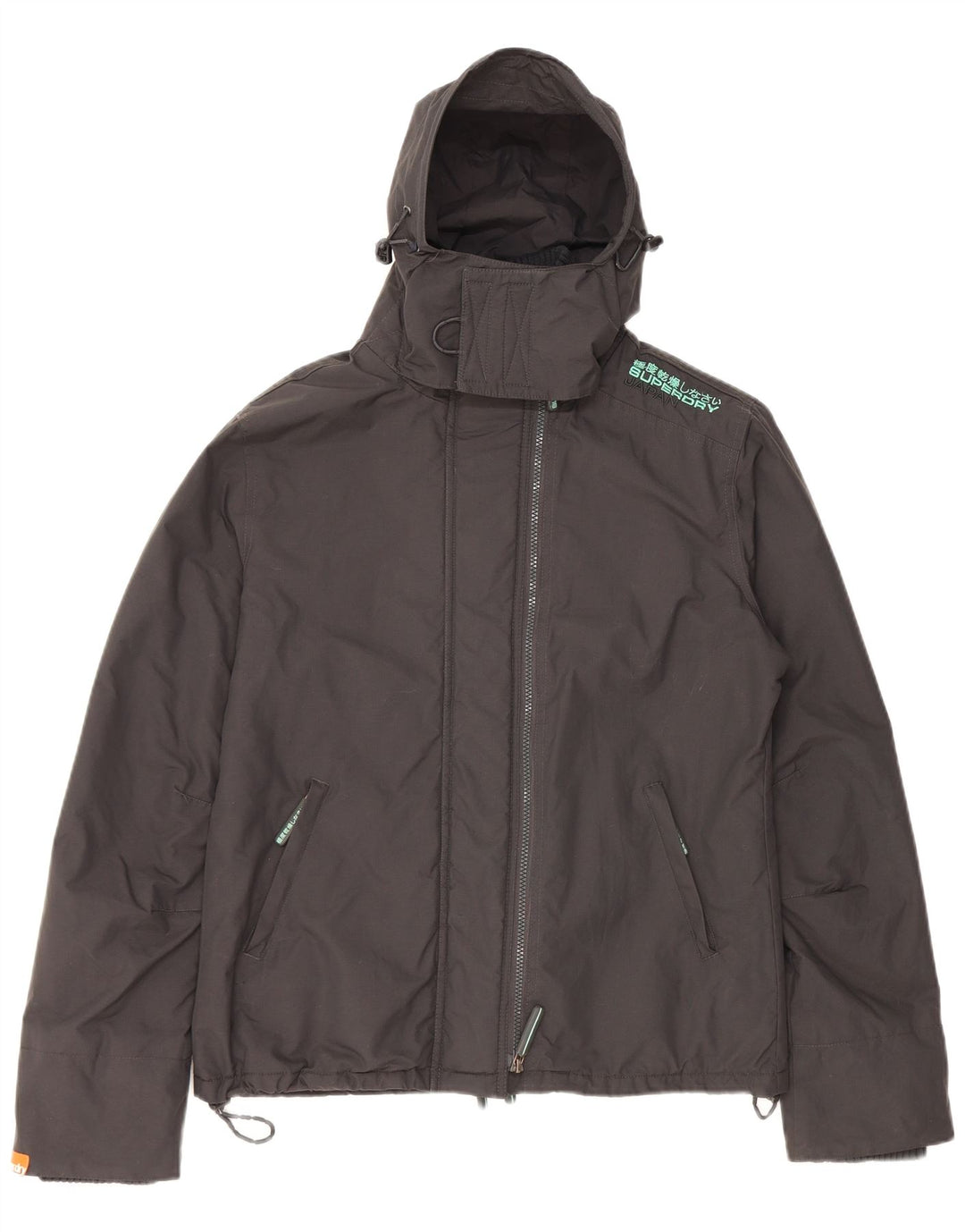 SUPERDRY Veste coupe-vent à capuche pour femme UK 18 XL Nylon noir