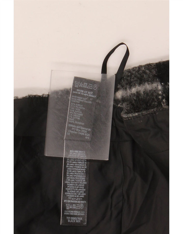 Marks & Spencer Mini-jupe femme UK 12 Medium W32 Gris Check Acrylique