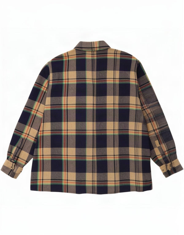vintage Chemise en flanelle homme Taille 47 2XL Chèque multicolore