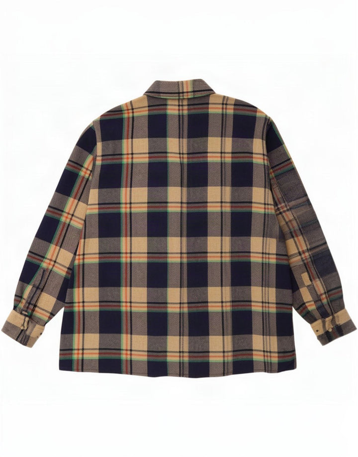 vintage Chemise en flanelle homme Taille 47 2XL Chèque multicolore