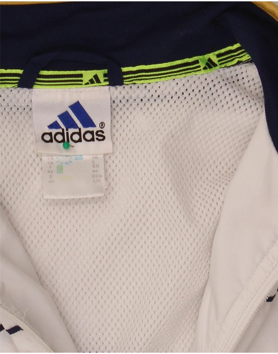Adidas Veste de survêtement pour femme UK 14 Large Blanc Colorblock