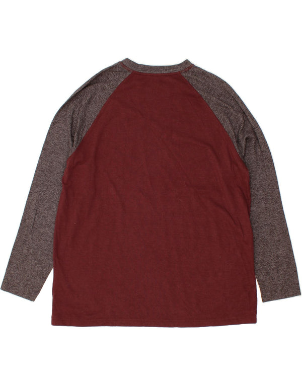 EDDIE BAUER Haut à manches longues pour homme 2XL en coton color block marron