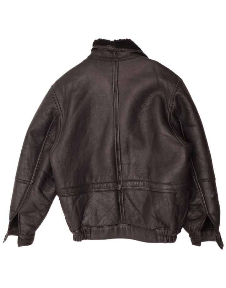 veste en peau de mouton vintage pour hommes IT 50 Grand Noir