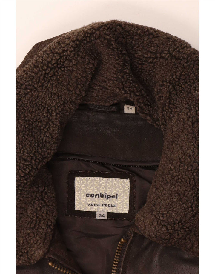 Conbipel Veste militaire en cuir pour homme IT 54 XL Marron