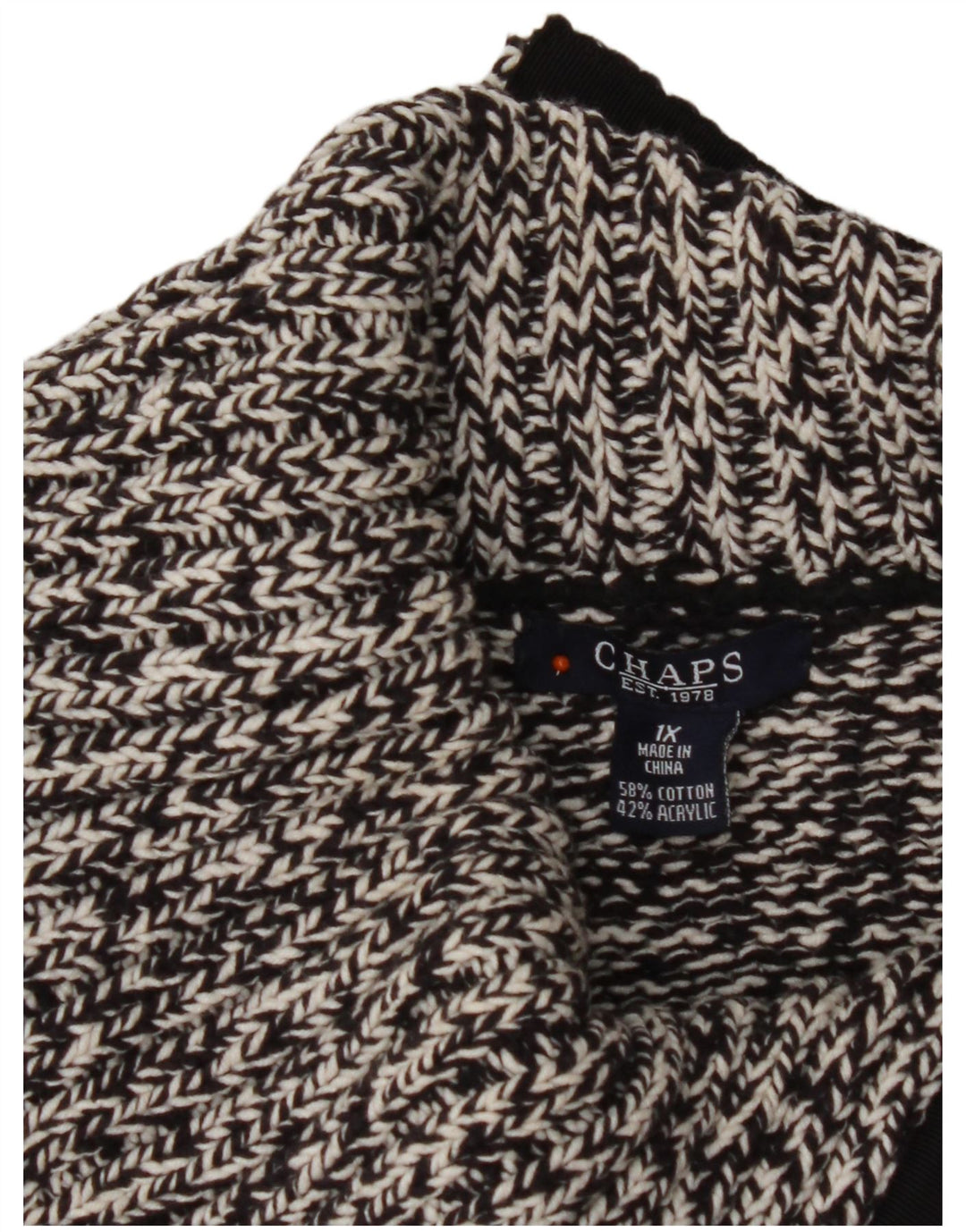 Chaps Pull col roulé pour femme UK 18 XL Coton moucheté noir