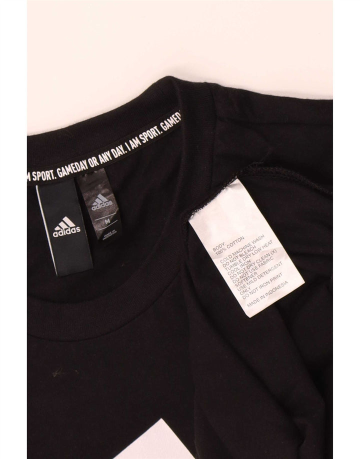 Adidas T-shirt graphique pour homme en coton noir moyen