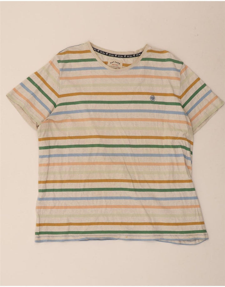 Fat Face T-Shirt Homme Top 2XL Coton Rayé Multicolore