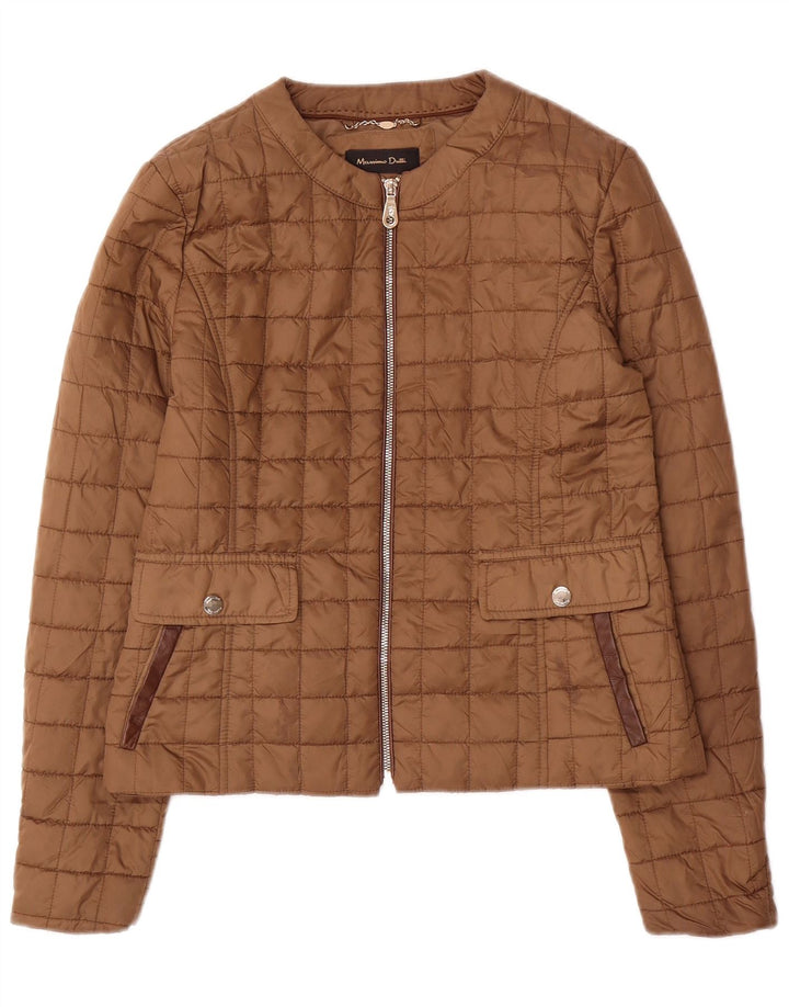 Massimo Dutti Veste matelassée pour femme UK 12 Marron moyen Polyester