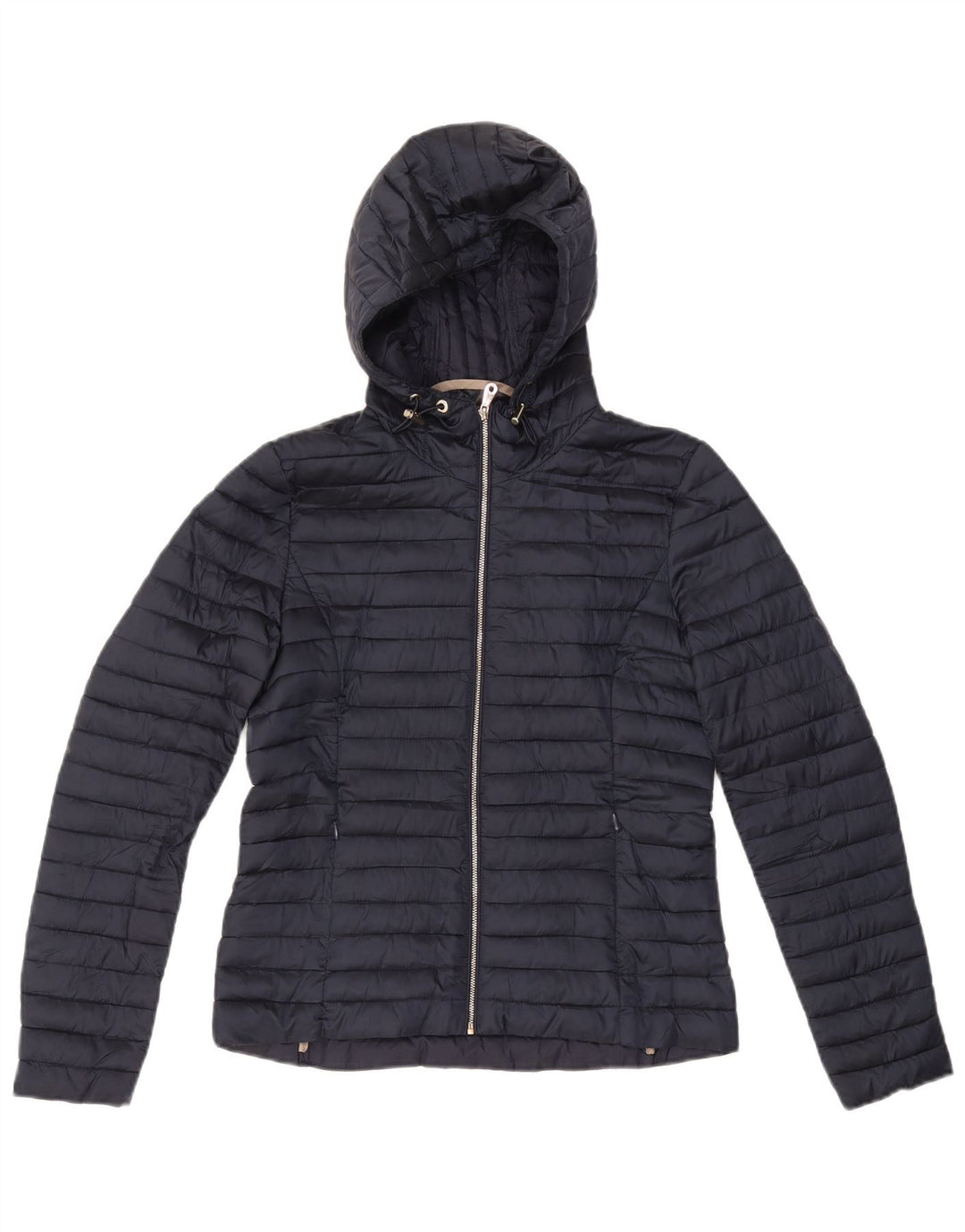 MASSIMO DUTTI Veste matelassée à capuche pour femme UK 10 Small Bleu marine