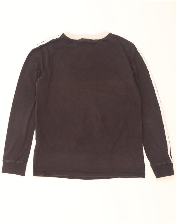 Adidas Haut à manches longues pour femme UK 10 Petit coton color block noir