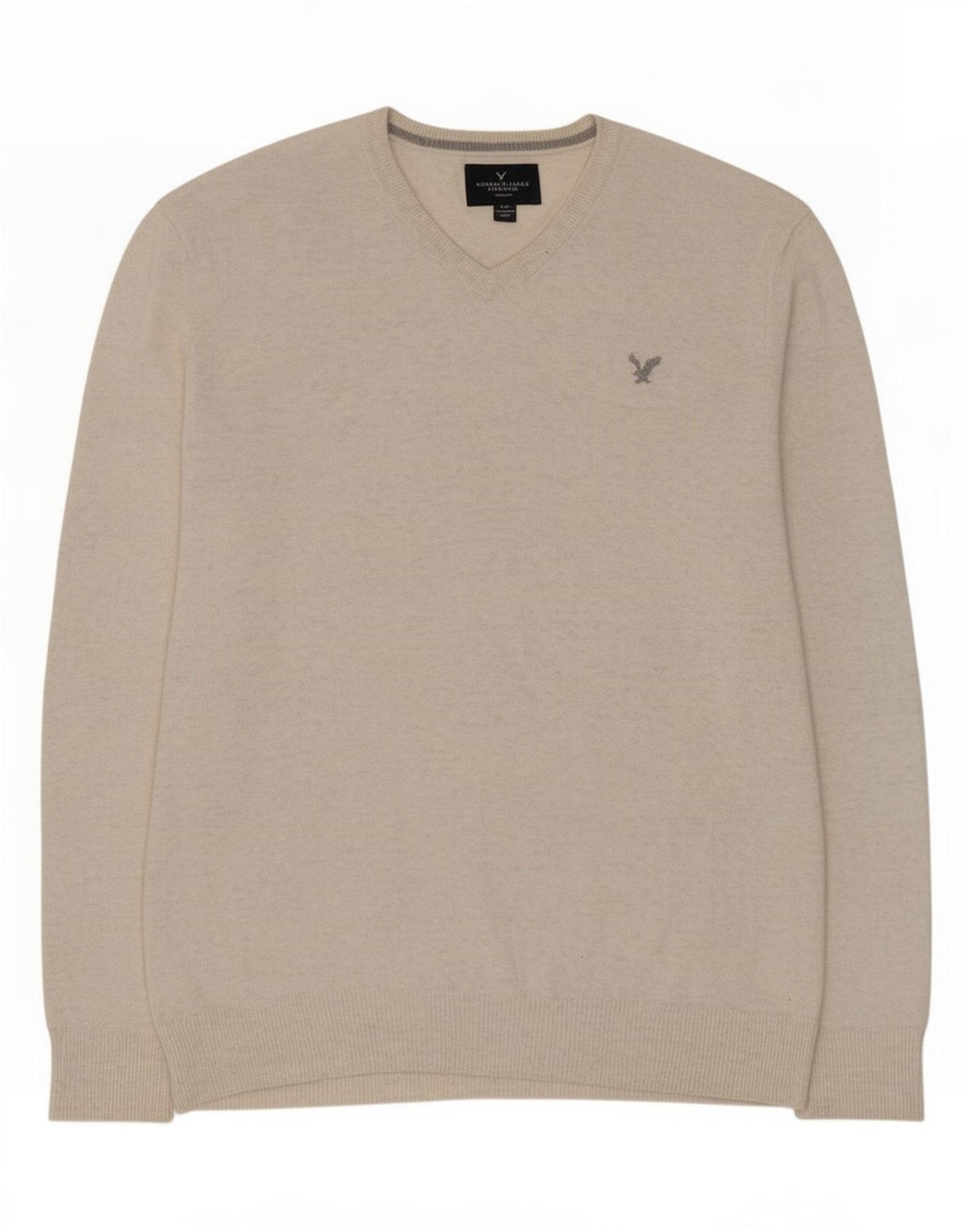 American Eagle Outfitters Pull col V pour homme Beige moyen moucheté