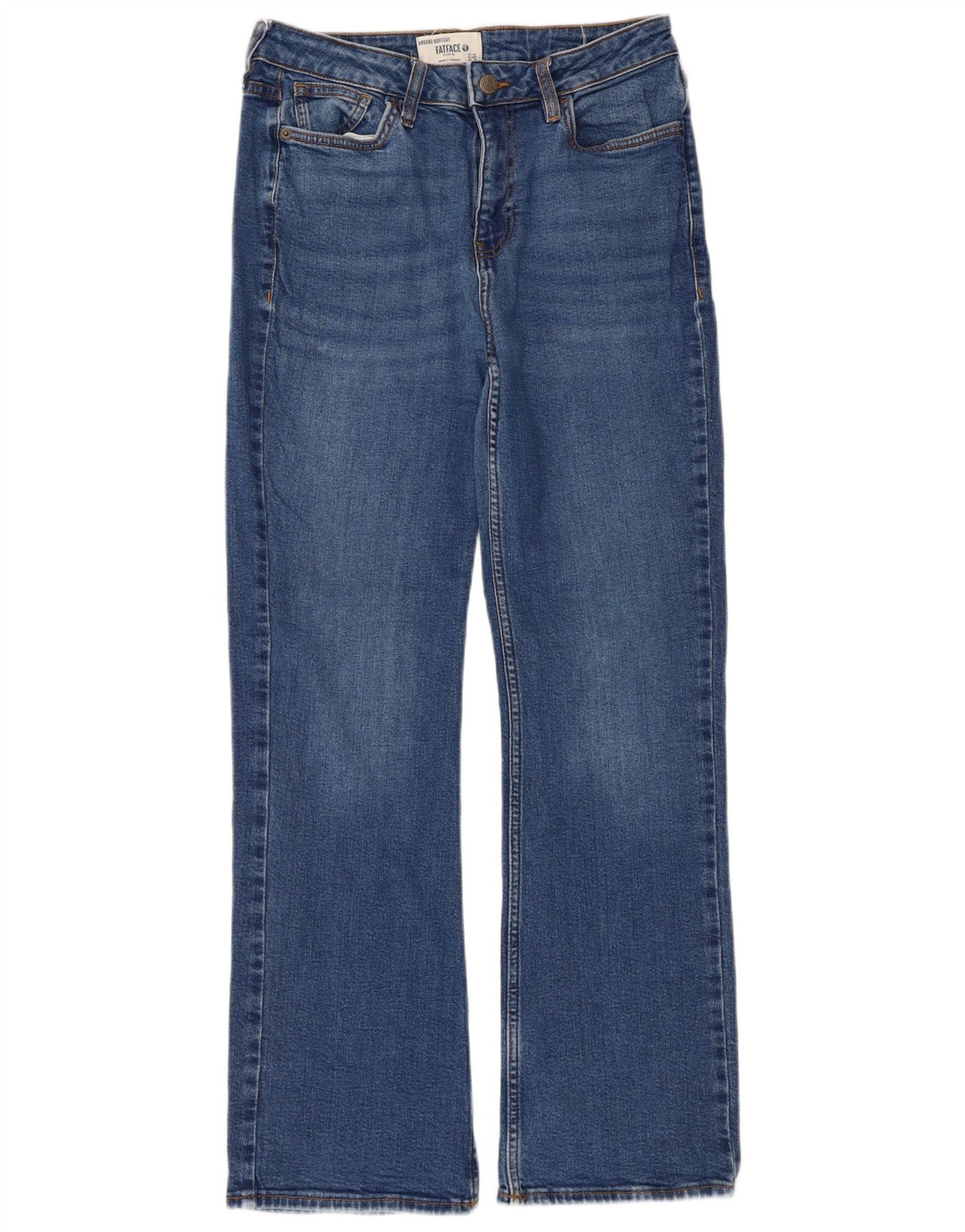 Fat Face Jean Bootcut Femme UK 12 Moyen W30 L29 Bleu Coton