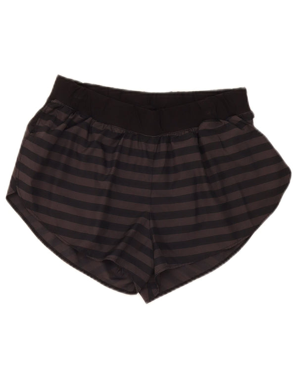 Adidas Short de sport coupe ample pour femme UK 8 Petit gris rayé en polyester