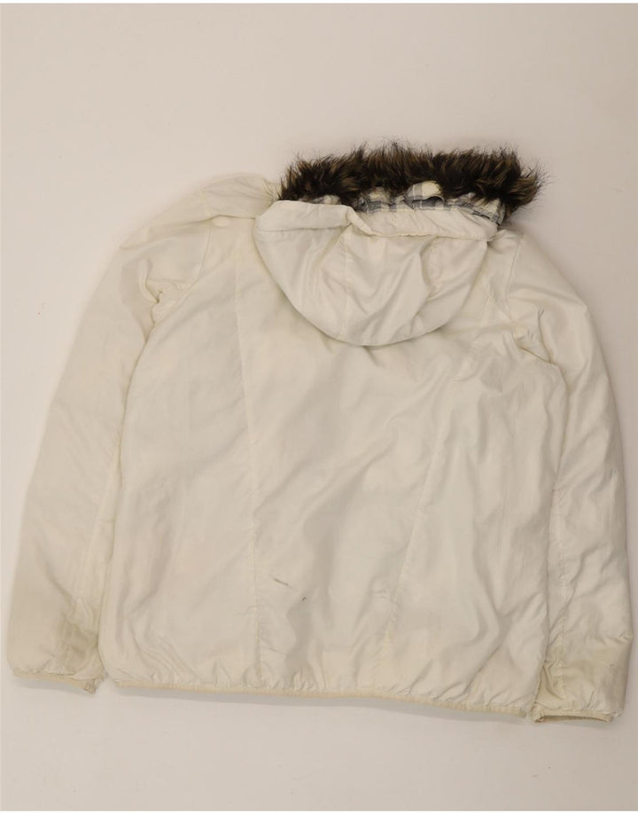 Nike Veste matelassée réversible à capuche pour homme UK 44 2XL Blanc à carreaux Polyester