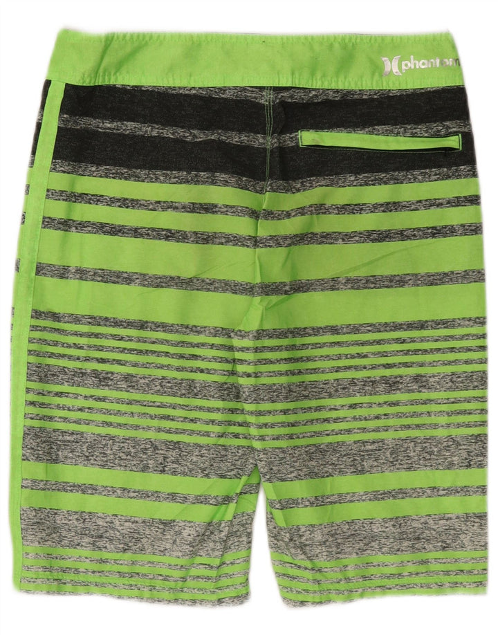 Hurley Short de bain graphique homme petit polyester rayé vert