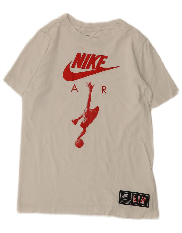 Nike Garçon Graphic T-Shirt Top 10-11 ans Coton Blanc Moyen