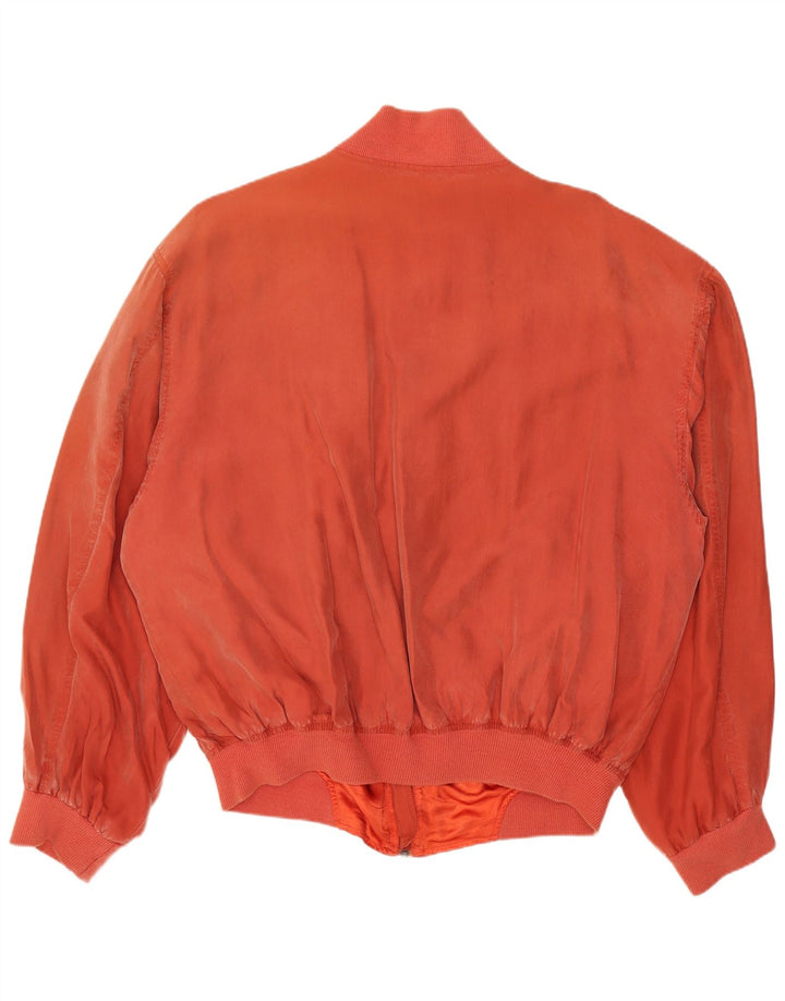 vintage Mens Bomber Jacket UK 40 Grande Soie Orange