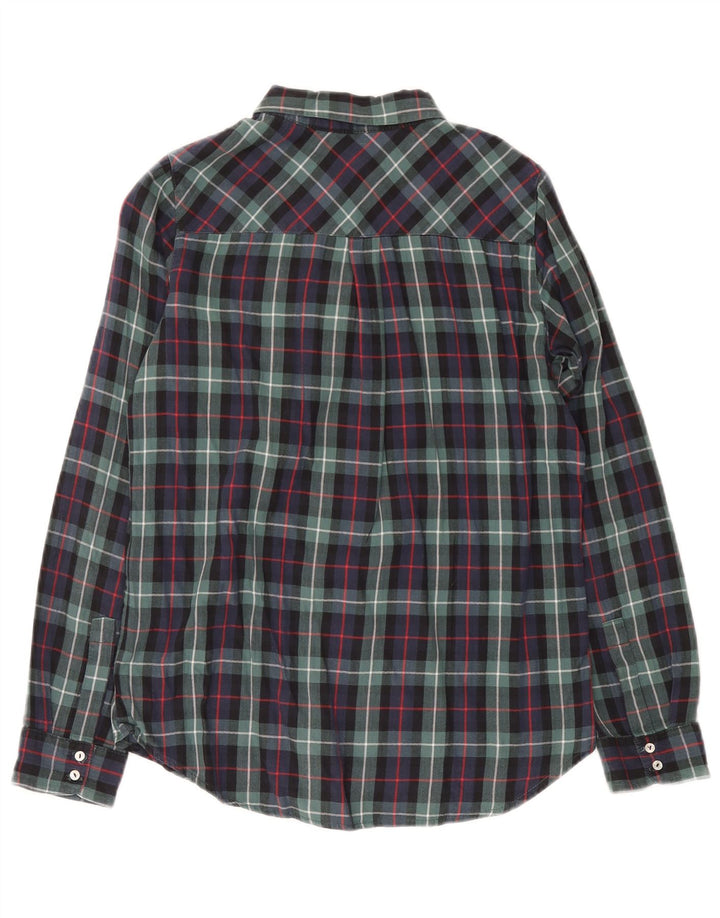 Zara Chemise surdimensionnée en flanelle pour femme UK 6 XS en coton à carreaux multicolores