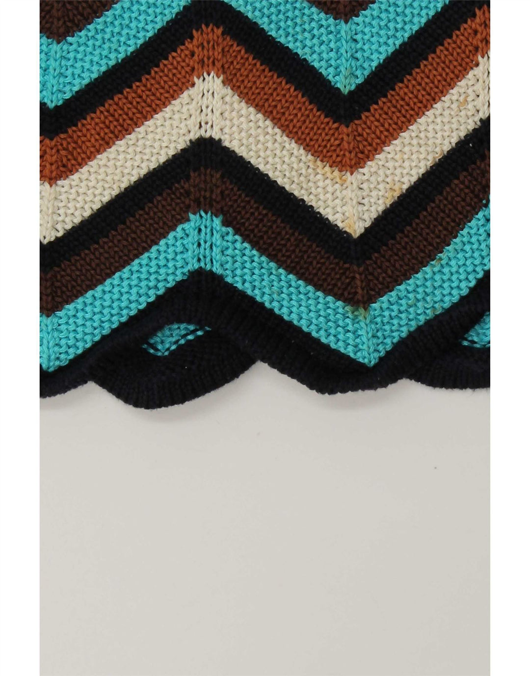 vintage Womens Knit Jumper Dress UK 12 Chevron multicolore moyen