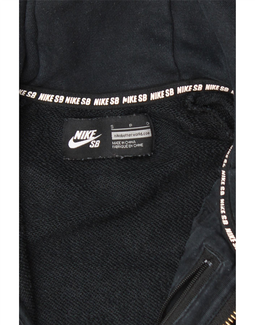 NIKE Pull à capuche zippé pour homme Petit coton noir