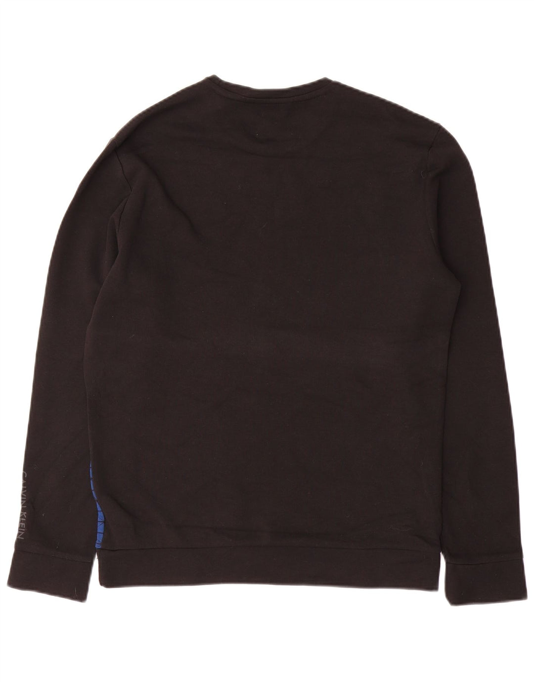 CALVIN KLEIN Sweatshirt Jumper XS Bleu Géométrique Coton Homme