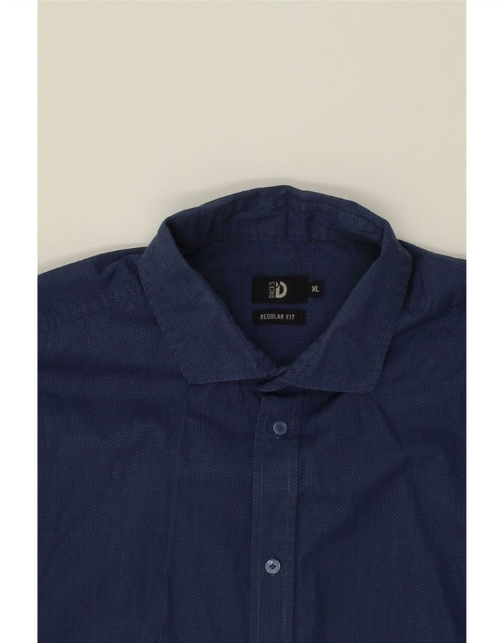 DACK'S Mens Regular Fit Shirt XL Navy Blue Cotton Vintage Dack's and Second-Hand Dack's from Messina Hembry 