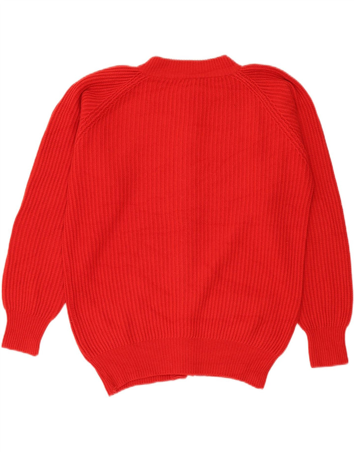 vintage Homme Cardigan Pull Taille 46 XL Rouge