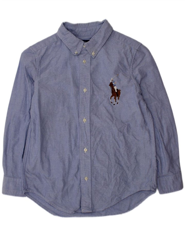 RALPH LAUREN Chemise Garçon 6-7 ans Bleu Coton