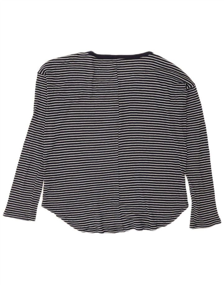 Gas Top Femme Manches Longues UK 44 Medium Bleu Marine Rayé Polyester