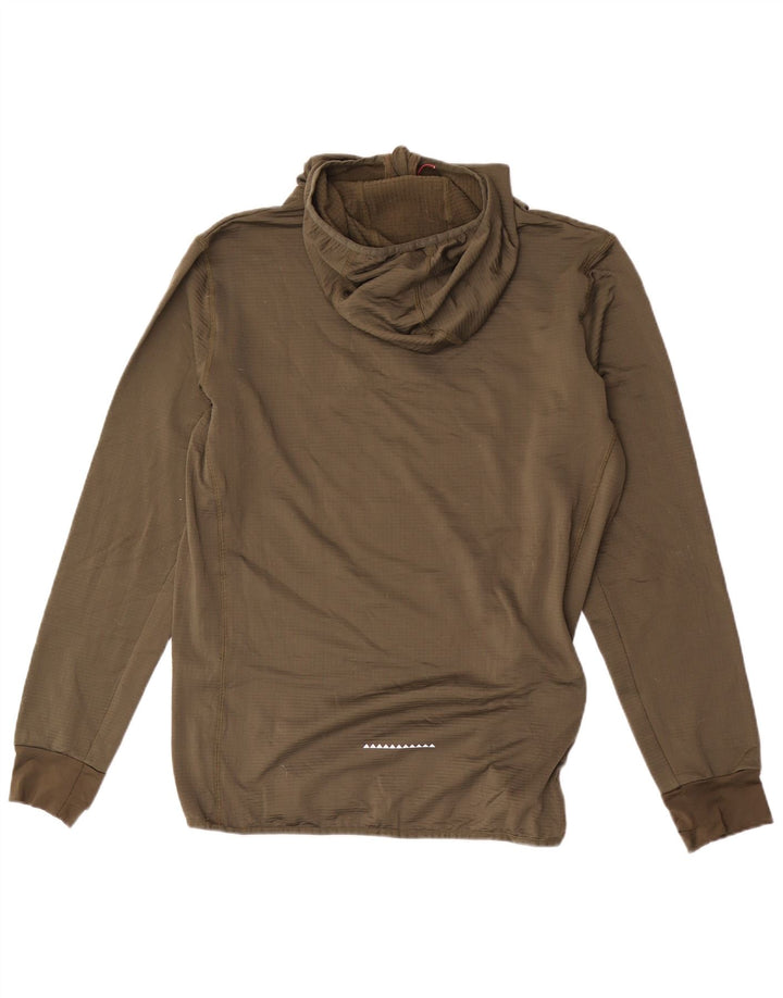 Quiksilver Pull à capuche à col zippé pour homme Large Kaki Polyester