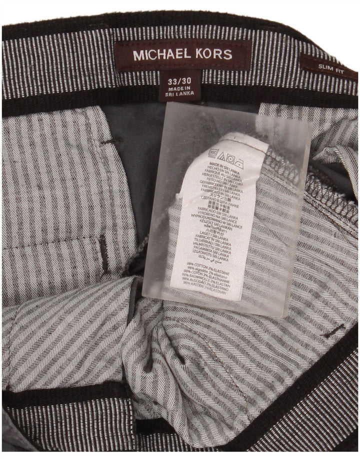 Michael Kors Short Chino Slim Fit W30 Homme Gris Moyen Coton