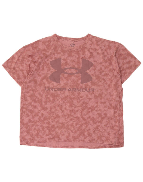 Under Armour T-shirt graphique pour femme UK 18 XL Rose Tie Dye Coton