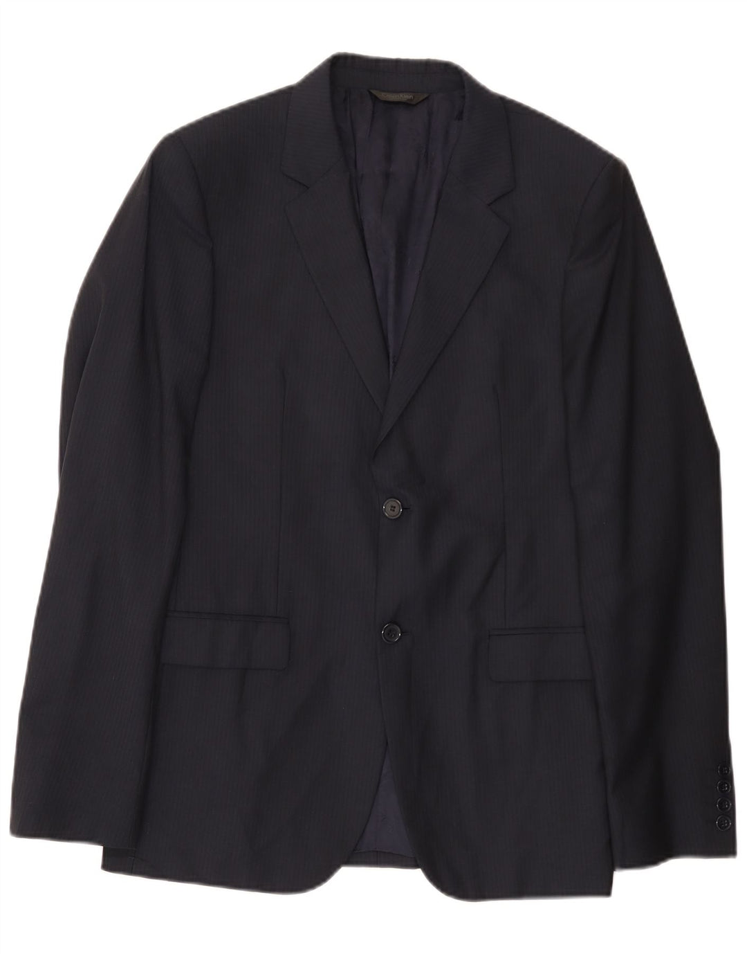 Calvin Klein Veste blazer à 2 boutons pour homme IT 48 Bleu marine moyen à fines rayures