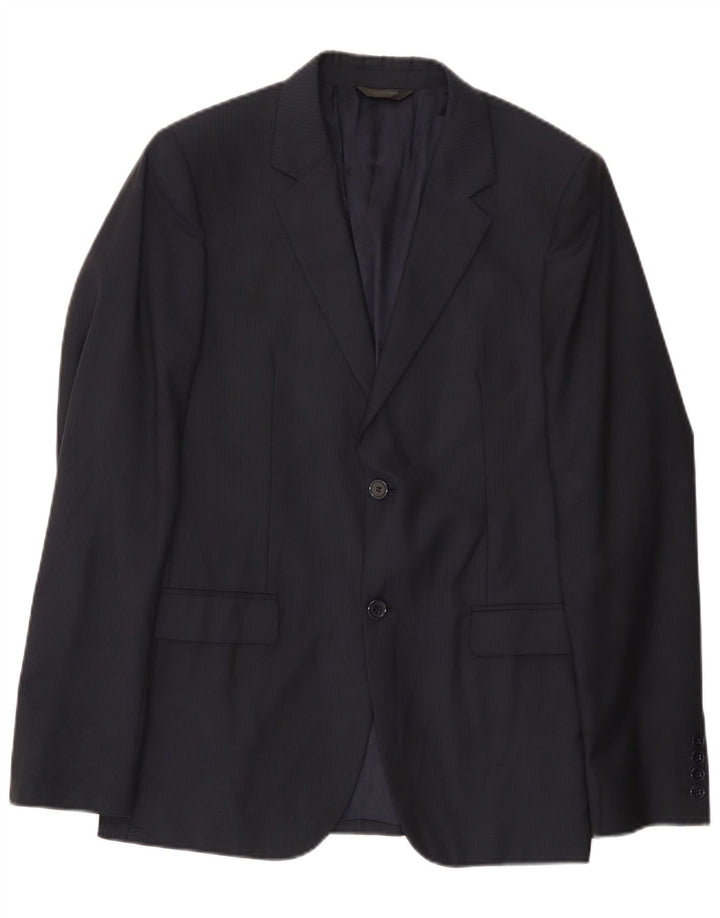 Calvin Klein Veste blazer à 2 boutons pour homme IT 48 Bleu marine moyen à fines rayures