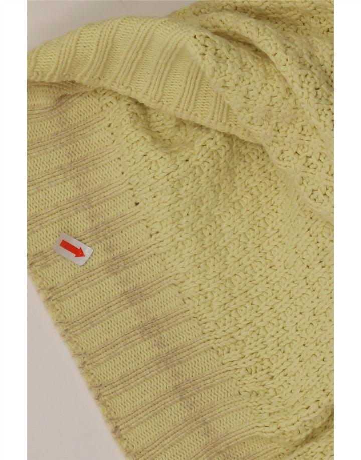 BENETTON Pull col rond femme IT 50 XL Jaune Coton