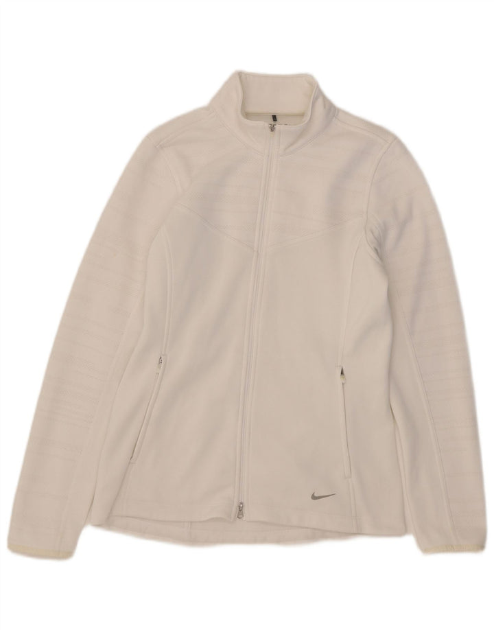 Veste de survêtement Nike Therma-Fit pour femme UK 12 Polyester blanc moyen