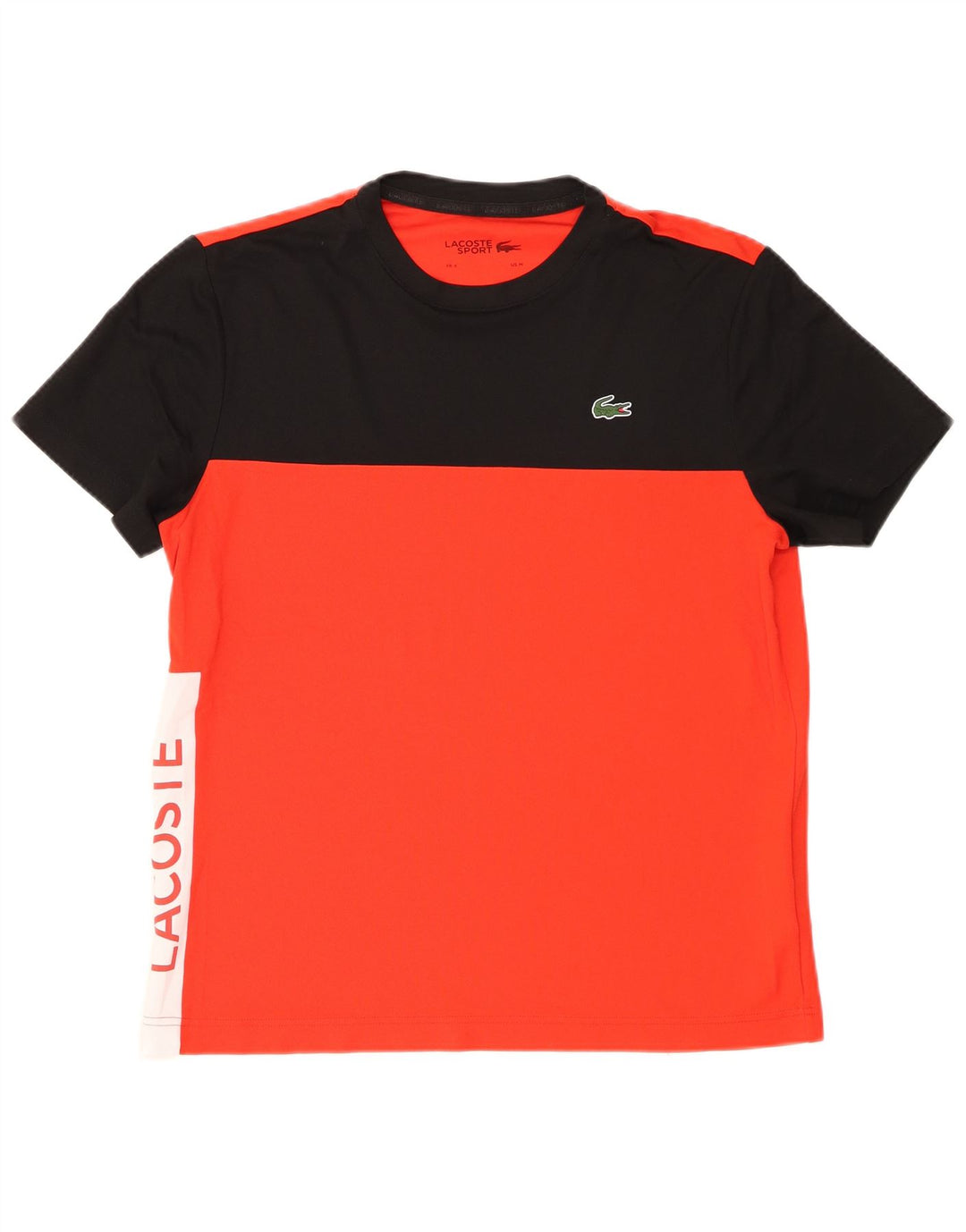 Lacoste T-shirt graphique pour hommes Taille 4 Polyester colorblock rouge moyen