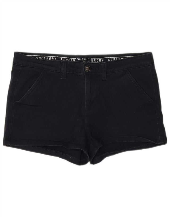 SUPERDRY Short Chino Femme Petit W27 Bleu Marine Coton