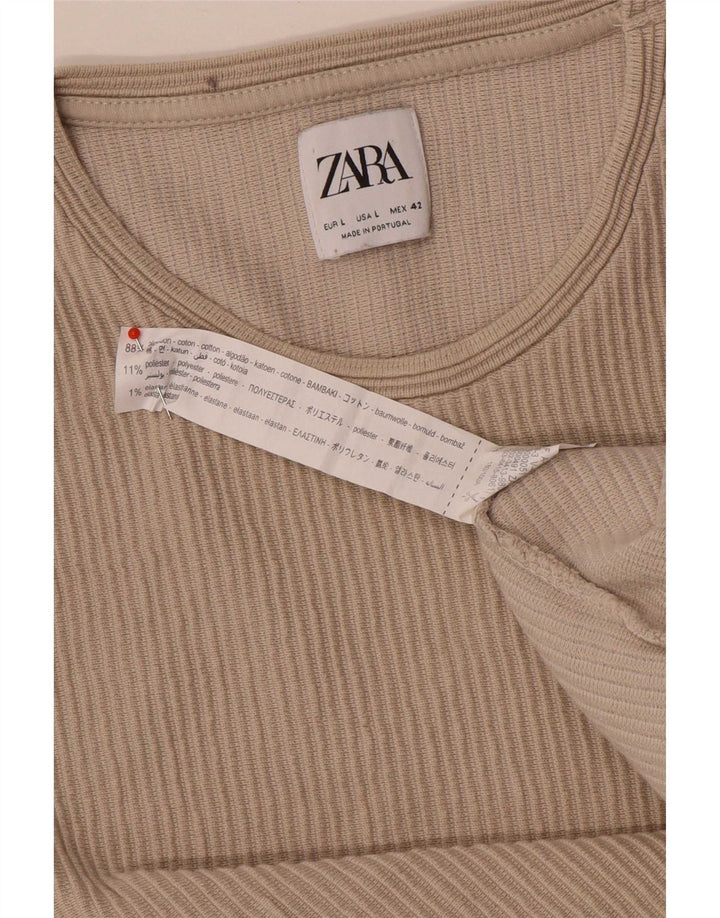 Zara Homme Top Manches Longues Grand Coton Beige