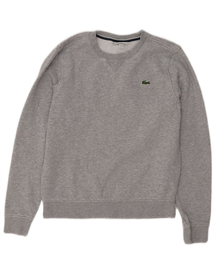 LACOSTE Homme Sweatshirt Jumper Taille 2 XS Gris Coton
