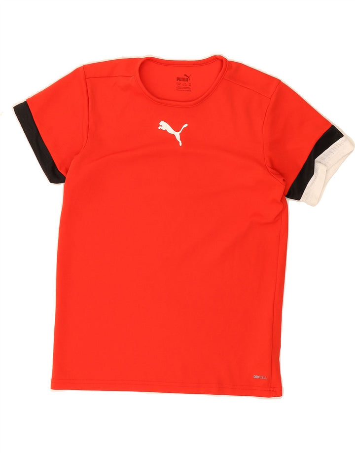 PUMA Boys T-Shirt Top 13-14 Years Red Polyester Vintage Puma and Second-Hand Puma from Messina Hembry 
