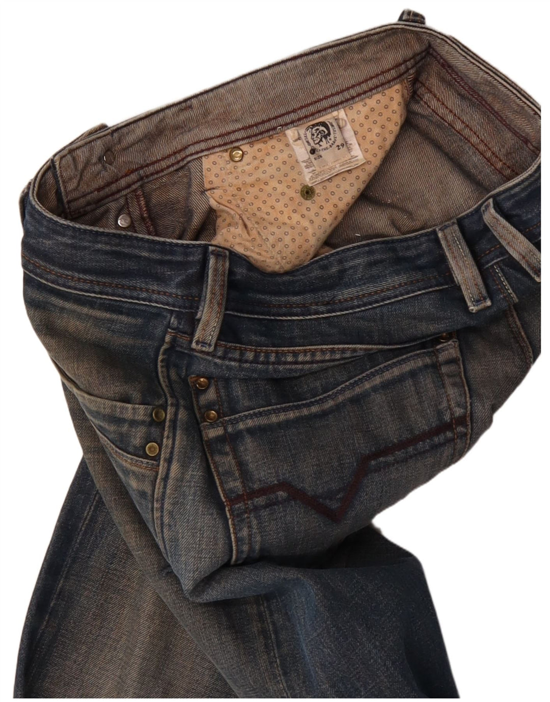 Diesel Jean Bootcut Homme W29 L30 Bleu Coton